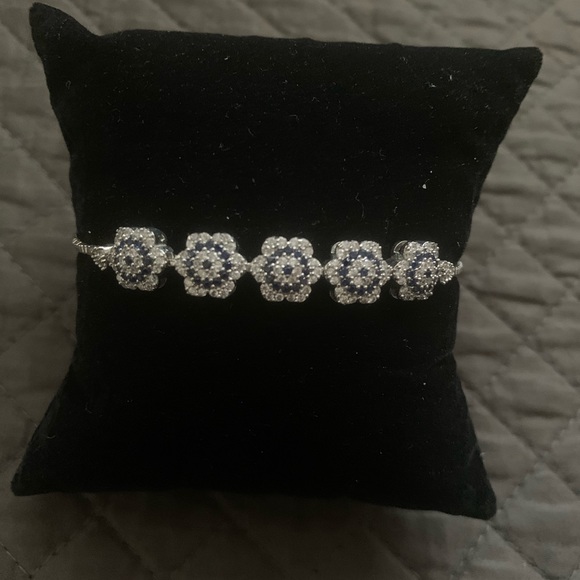 Adjustable Dark Blue Rhodium Bracelet - Picture 4 of 4